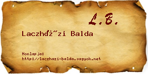 Laczházi Balda névjegykártya